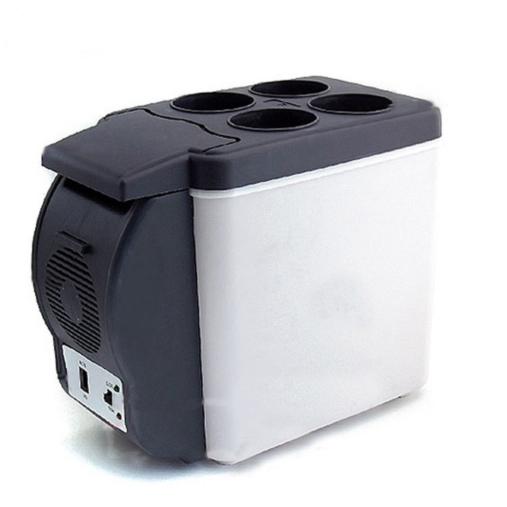 6L Mini Car Refrigerators Fridge 2 in 1 Cooler Warmer Icebox 12V Travel Portable Electric Cooler Box Freezer with 4 holes Stand
