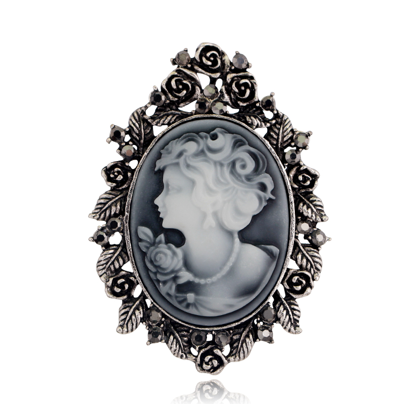 Estilo Vintage victoriano camafeo de Reina antiguo boda belleza broche Pin joyería