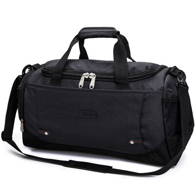 Große reisetasche für damen und herren, tragbare reisetasche, gepäckstück, geschäftsreisetasche, multifunktionale nylon-wochenendtasche: Schwarz