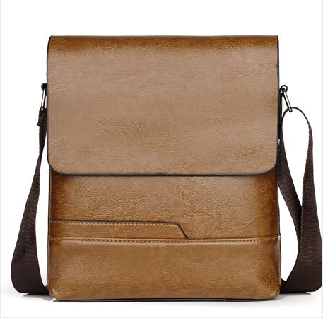 Heren schoudertas vintage leren messenger bags crossbody tassen heren eenvoudig casual zakelijk heren handtas: Geel