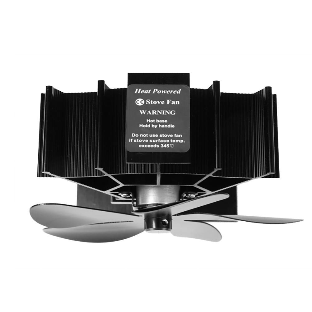 Wula Kachelventilator, 4 Bladen Houtkachelventilator Met Magnetische Thermometer, Warmteaangedreven Open Haardbrander, Stille Werking, Milieuvriendelijk