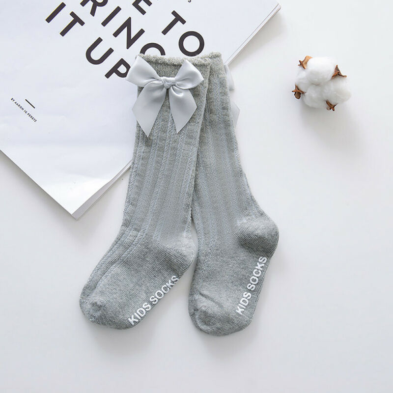 Kinder mädchen nette socken Knie socken Hohe Bogen Knoten Prinzessin Socken Baby Socken Lange Rohr Booties Vertikale Gestreiften sokken meias 0-4Y