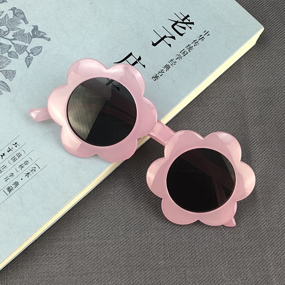 Gafas de sol con montura de flores para bebés y niños pequeños, lentes de sol Unisex con montura de flores, redondas, Anti-UV, para exteriores: G