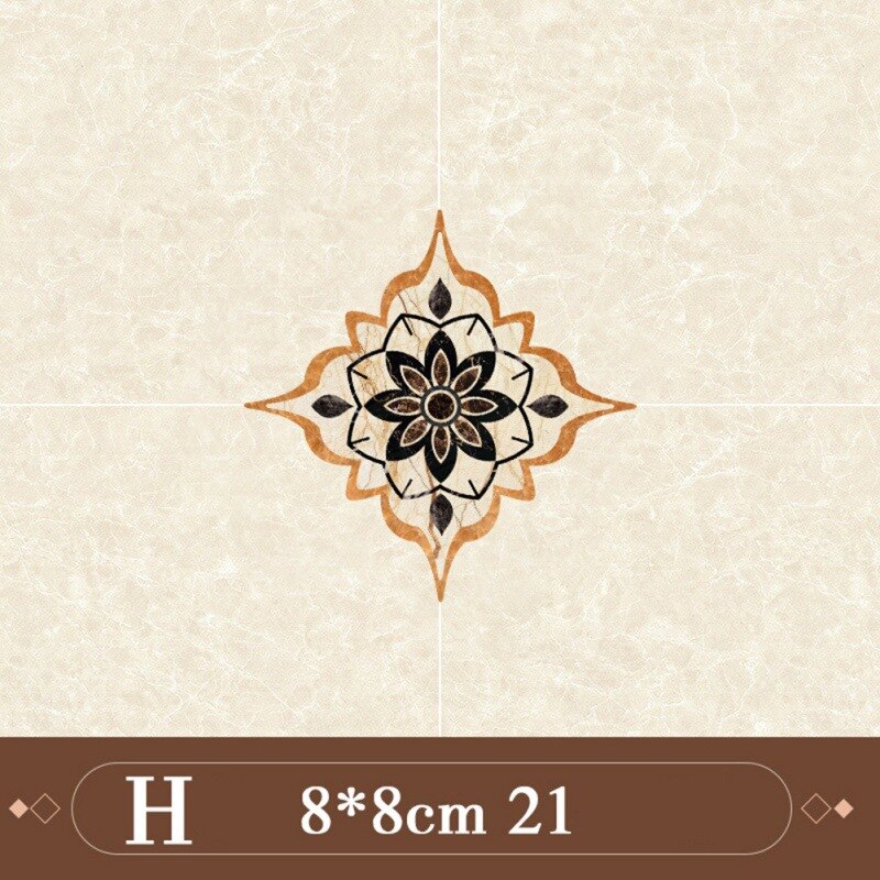 21pcs Self Adhesive PVC Ceramic Tile Stickers Waterproof Wall Sticker Art Diagonal Floor Stickers Kitchen Decorative Sticker: H