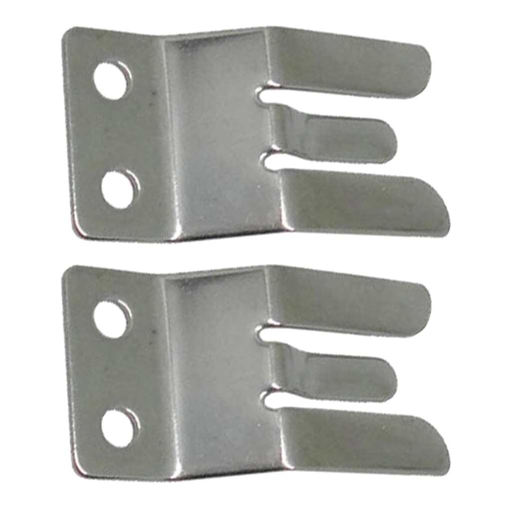 2 x Stainless Steel One-Piece Microphone Clip Hailers VHF CB Radio Mic Clamp