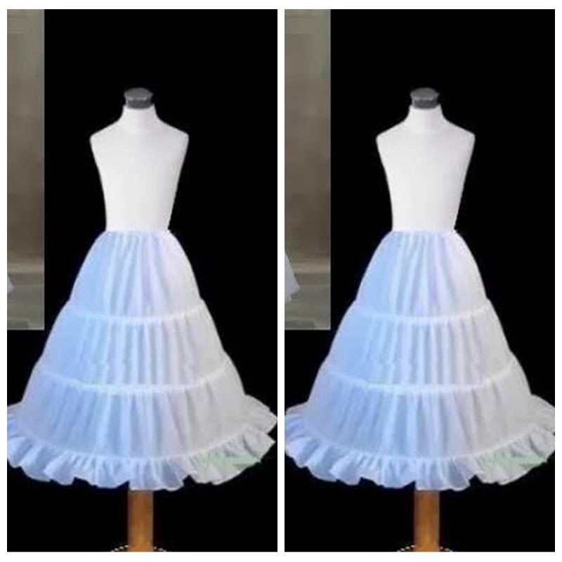 Formal 3 Hoops A-Line Children Kids Underskirt White Petticoats Cheap Wedding Underdress Accessories Crinolines Petticoat