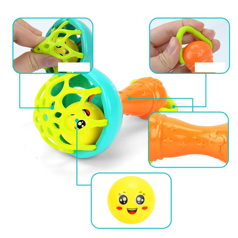 Baby Rasseln Entwickeln Intelligenz Greifen Zahnfleisch Hand Glocke Rassel Lustige Pädagogisches Spielzeug