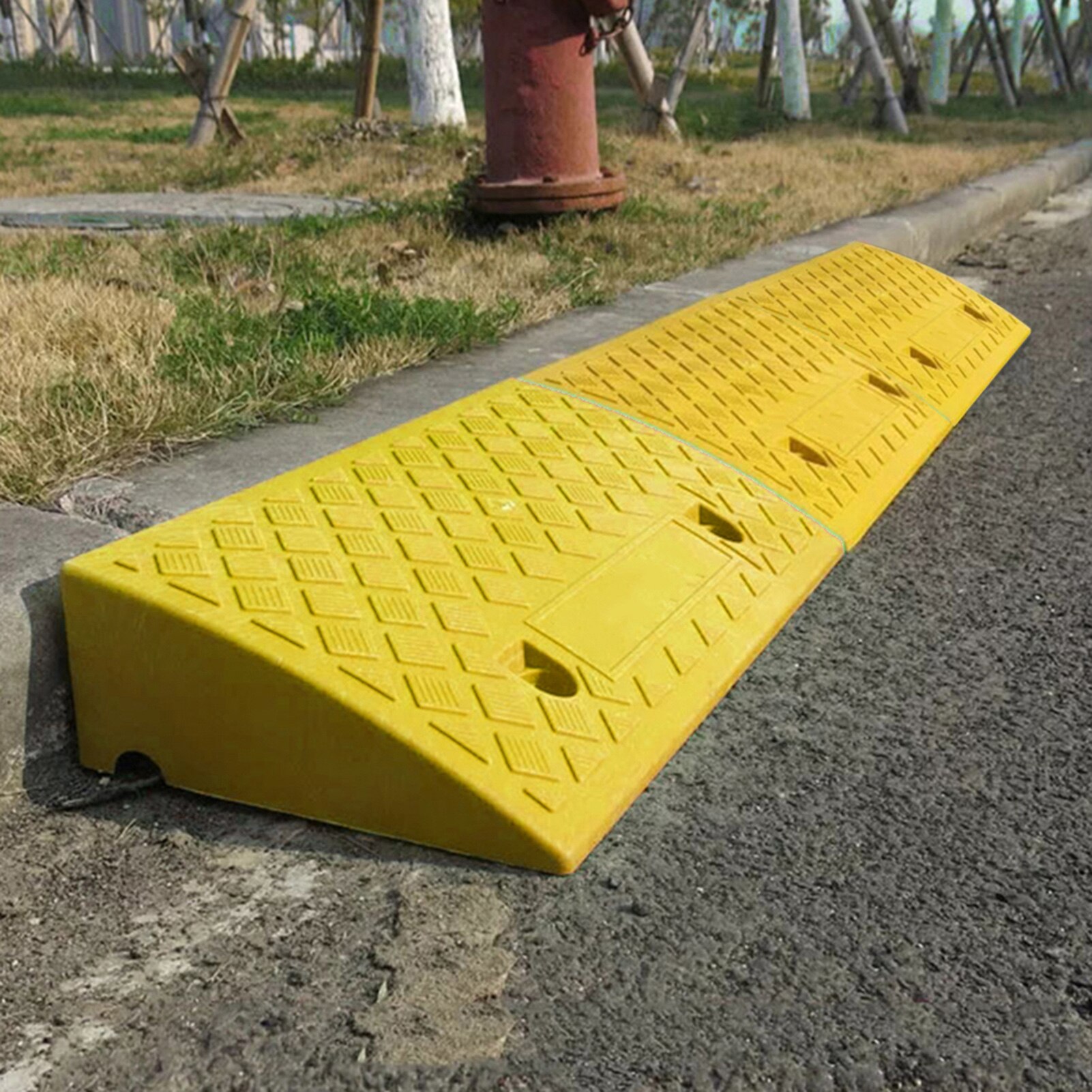 Portable Curb Ramps Heavy Duty Plastic Threshold Ramp Mat Pad Car Trailer Truck Bike Motorcycle Wheelchair Curb Ramp Slope Mat