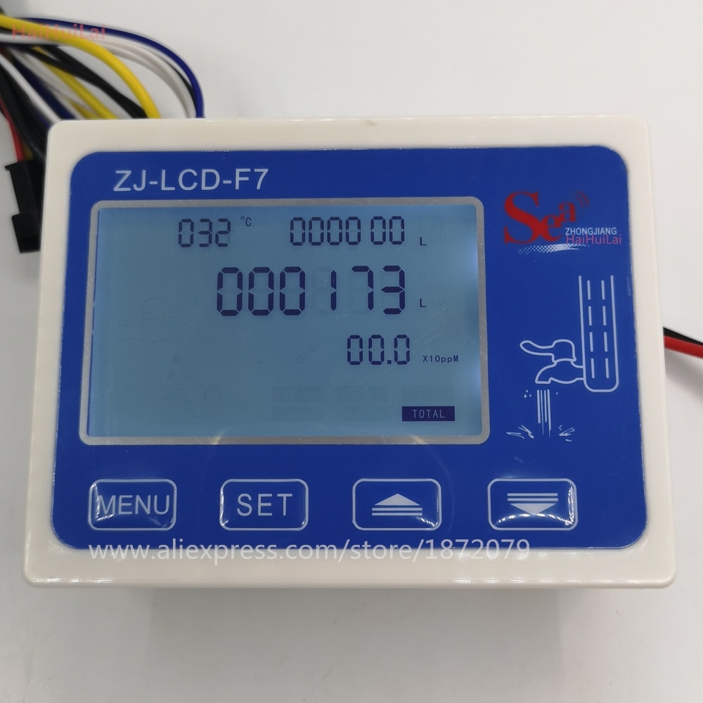 Zj-lcd -f7 flowmåler digital display filter controller lcd til ro vand maskine filter