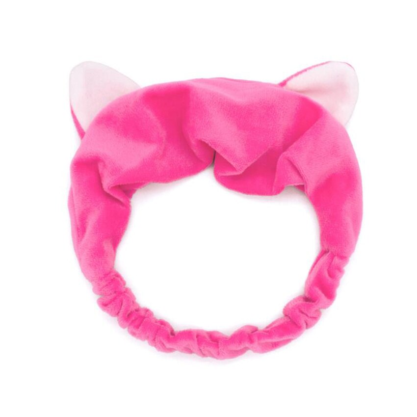 Cat Ears Hairband Head Band Party Headdress Hair Accessories Makeup Tools Face Washing Headband Hairdo Headwrap Hair Access: Rose Red