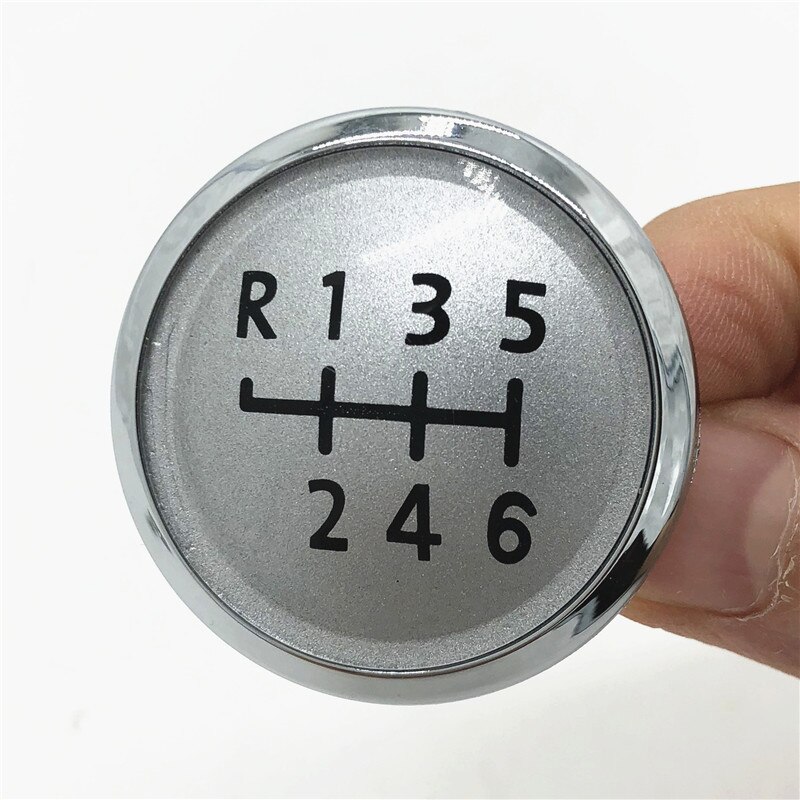 Perilla de palanca de cambios Manual para coche, cubierta de bolígrafo con emblema, insignia para Volkswagen VW Transport T5 T5.1 Gp T6 5/6-2003, velocidades: Silver 6 Speed