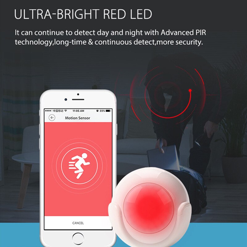 Smart Home Securicity Alarm System Battery Powered WiFi Infrared PIR Motion Sensor Detector Control Home Alarm System