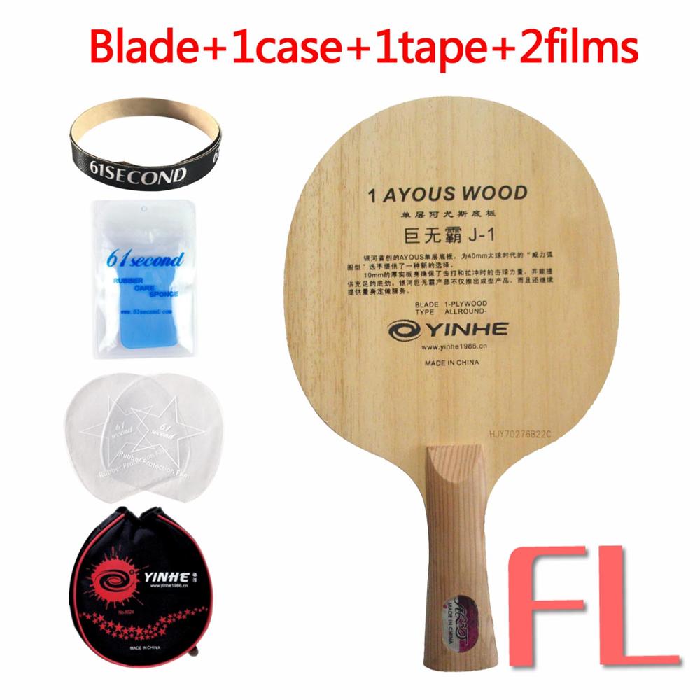 Raquete de tênis de mesa yinhe original j1 (1 camada), raquete de ping pong sólido: FL with YM case