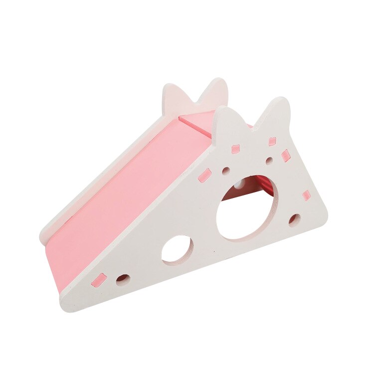 Zmontowany chomik zabawkowa zjeżdżalnia złoty niedźwiedź świnka morska kolorowa kabina zabawny oddychający dom chomika gniazdo akcesoria dla małych zwierząt: różowy-A