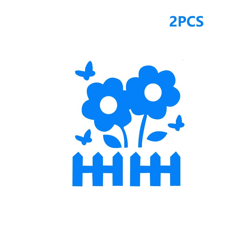 Suchme 2pcs/lot Blue Luminous Light Switch Decals Adorbale Cat Pet Animal Wall Stickers Kids Bedroom Decoration Art Mural Paste: 2pcs flower