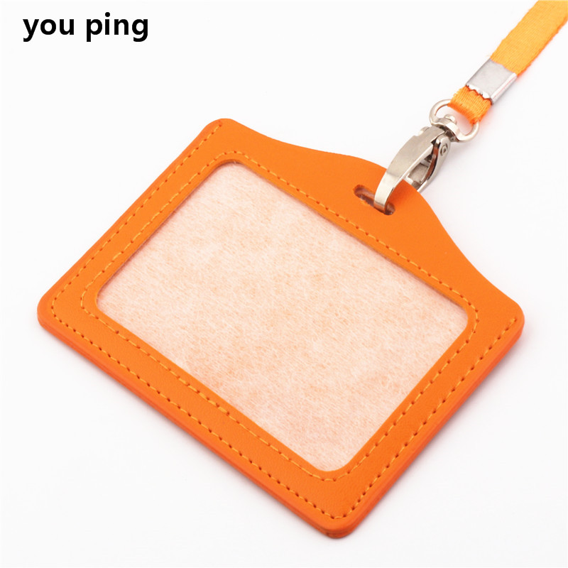 11 Colour PU Card Cover Bus Card Badge Lanyard Business Credit Cards Bank ID Card school supplies: Light Grey