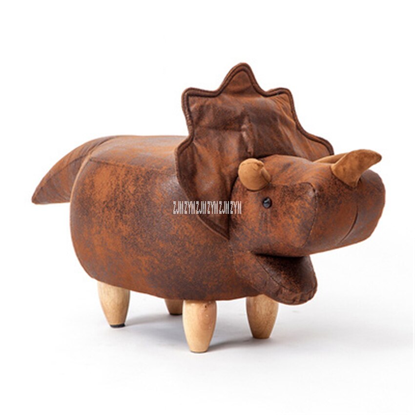 Modern High Density Resilient Sponge Animal Change Shoe Stool Solid Wood Children Shoes Storage Stool Living Room Sofa Footstool: no storage brown