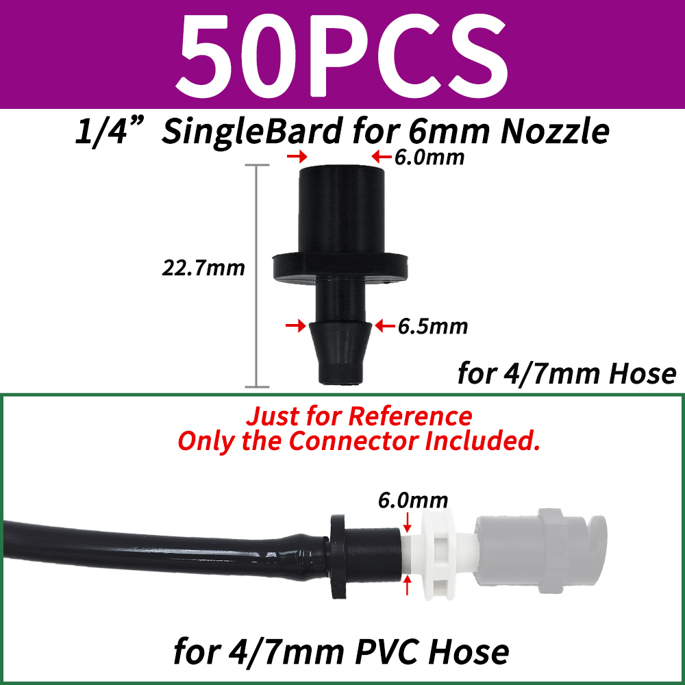 50x Garden 4/7mm Hose Transparent Bend Arrow Dripper 1/4'' Drip Emitter Water Saving Sprinkler Micro Irrigation Greenhouse: Chocolate