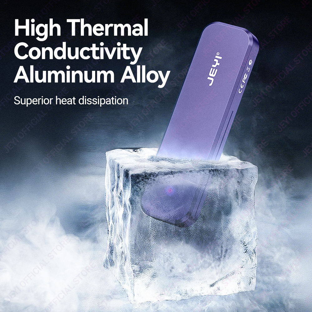 JEYI M.2 SSD Aluminum Enclosure with NVMe/SATA Dual-Protocol support | USB 3.2 10Gbps|Supports 2230/42/60/80 SSDs | UASP+TRIM