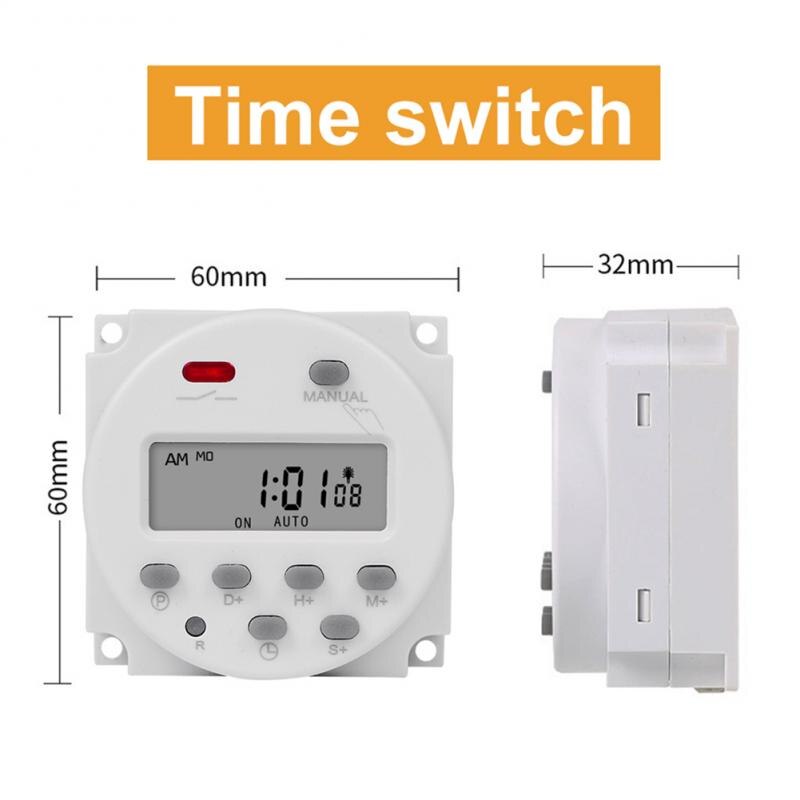 1 second interval 5V 12V 24V 110V 220V digital LCD timer switch 7days weekly Programmable time relay programmer CN101S