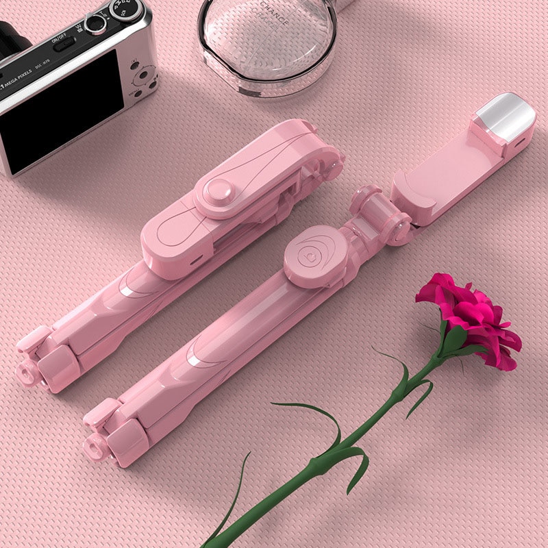 Tripé de selfie wireless com bluetooth, tripé com controle remoto, selfie, extensível, dobrável, monopé para câmera de ação, transmissão ao vivo
