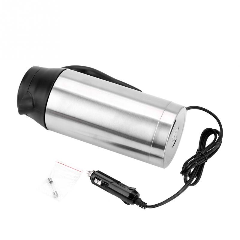 Rustfritt stål 24v elektriske vannkokere 750ml i bil reise tur kaffe te oppvarmet krus motor vann til bil ved hjelp