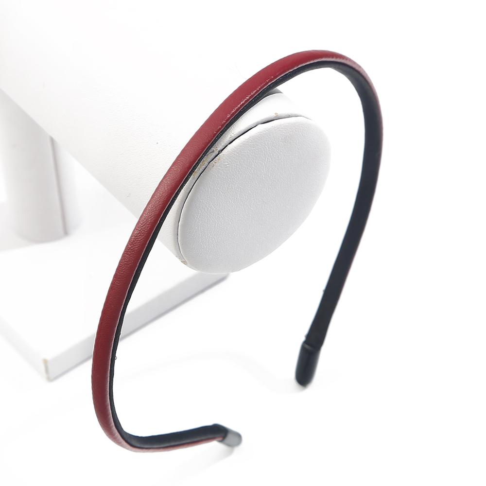 Leren dunne 0.5cm brede haarbanden voor meisjes, haaraccessoires voor vrouwen, mix kleuren hoofdbanden, styling haarversieringen: Bordeauxrood