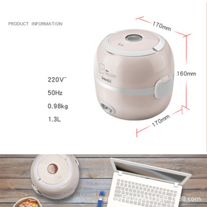 MINI Rice Cooker Thermal Heating Electric Lunch Box 2 Layers Portable Food Steamer Cooking Container Meal Lunchbox Warmer