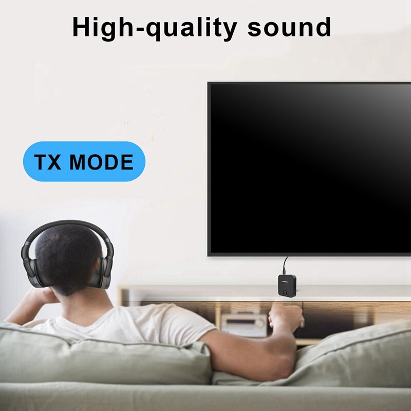 Bluetooth Zender Ontvanger, 3.5Mm Jack Bluetooth 5.1 Auxiliary Audio Draadloze Adapter Voor Pc Tv Headset Auto Computer