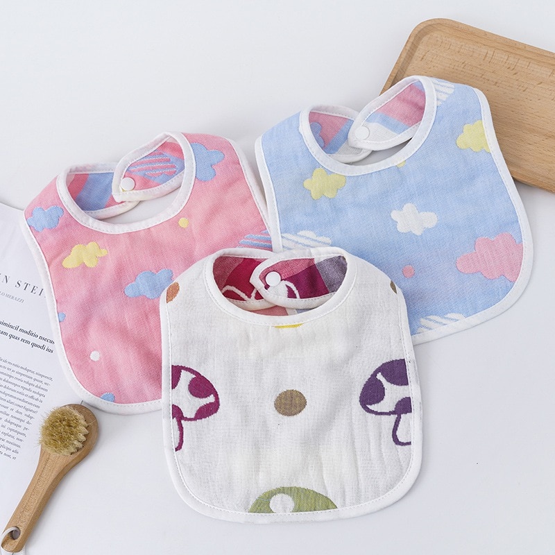 0-3T Baby Lätzchen Druck Waschbar U Geformt Lätzchen Kleinkind Baby unisex Sechs schichten Saugfähigen Sabbern Handtuch Weichen Lätzchen Blick Speichel Handtuch