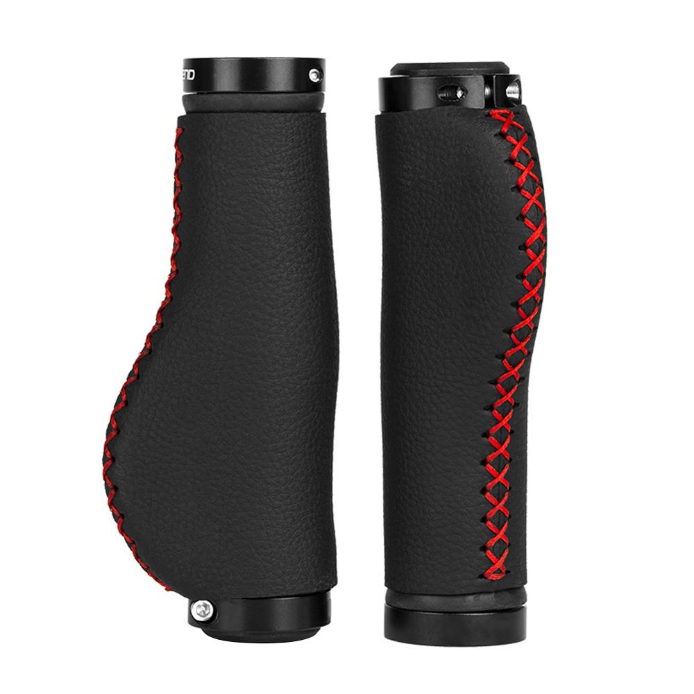 Bike Handlebar Ergonomic Fiber leather Mountain Bike Grips Non-slip Aluminum Lock for Bicycles Parts Accessories: 1