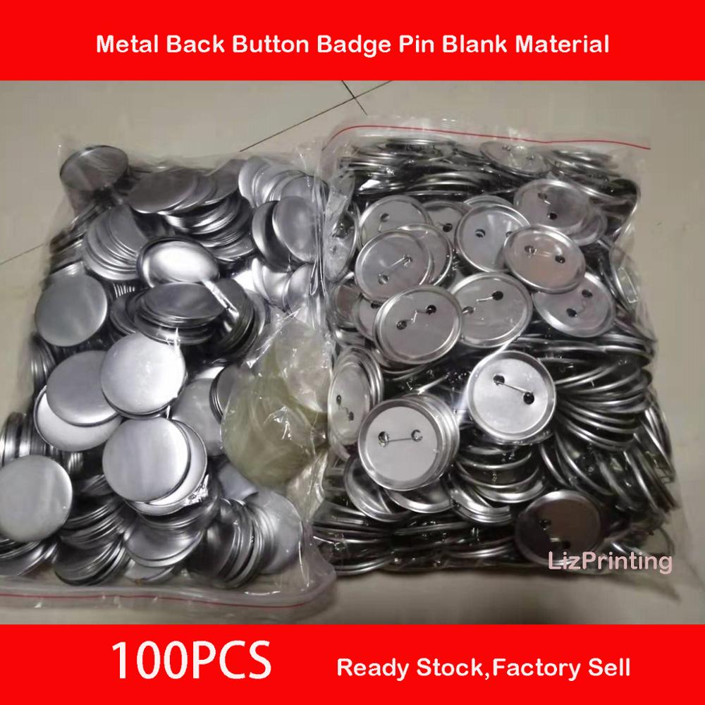 75mm Metal Base DIY Badge Button Pins Blank Raw Material pins buttons badges supplies parts 100PCS