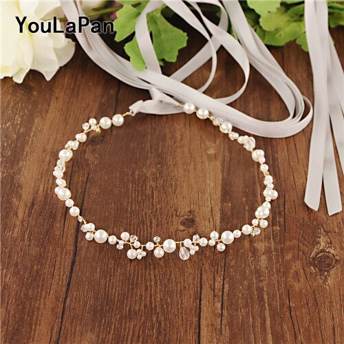 YouLaPan SH03-G Jeweled Bridal Belt Trim Crystal Wedding Ivory Sash Belt Ribbon Sash Belt Thin Bridal Crystal Belt for Bride: Gray ribbon