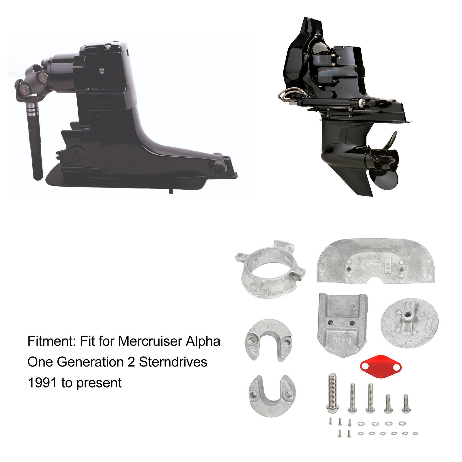 Aluminium Anode Kit 888756Q01 High Strength Rustproof for Mercruiser Alpha 1 Generation 2 Sterndrives