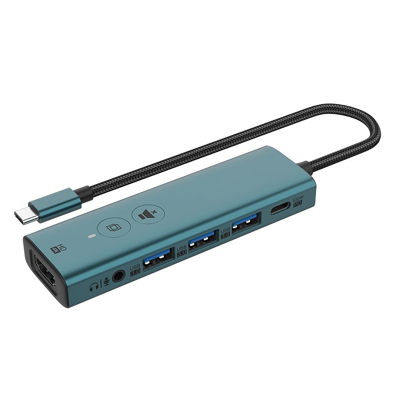 mit HDMI zu Typ C Konverter 6 Häfen USB C Hub PD 100 W Ladestation USB3.0 Disk Leser Kabel Splitter Audio- Mikro erweitern Adapter: Ursprünglich Titel