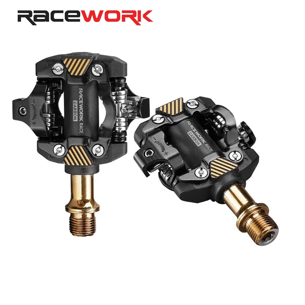 Racework X-M8100 Ultra-light Pedals Bicycle Self-locking SPD Pedals DU Bearing MTB Pedals Die Casting Carbon Fiber Pedal