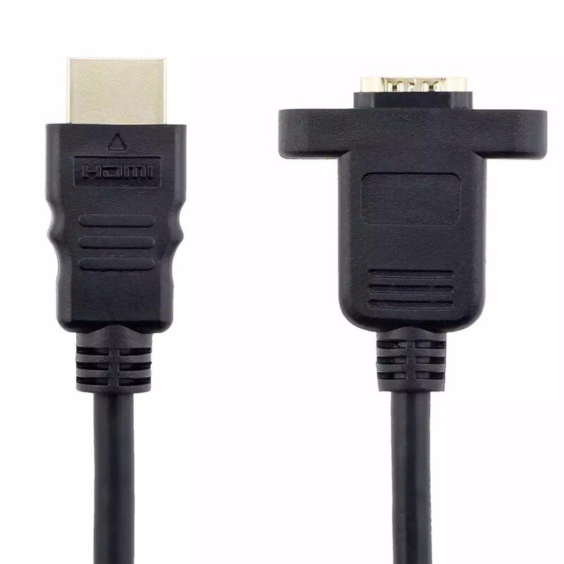 HDMI A 1.4 19pin male to hdmi A type Female extension cable with Screw Hole Can Lock Panel Mount Cable 30cm 60cm 100cm 150cm
