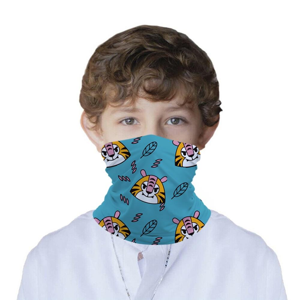 Tecknad tiger barn huvud/ansikte/mask hals bandana halsduk dubbel användning magic tub huvudduk cykling sport huvudbonad turban balaclava: A