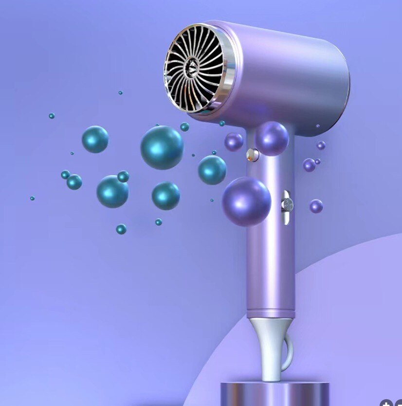 Secador de pelo para uso doméstico, dispositivo eléctrico silencioso de aire /frío, con rayos azules, recolección de aire de iones negativos