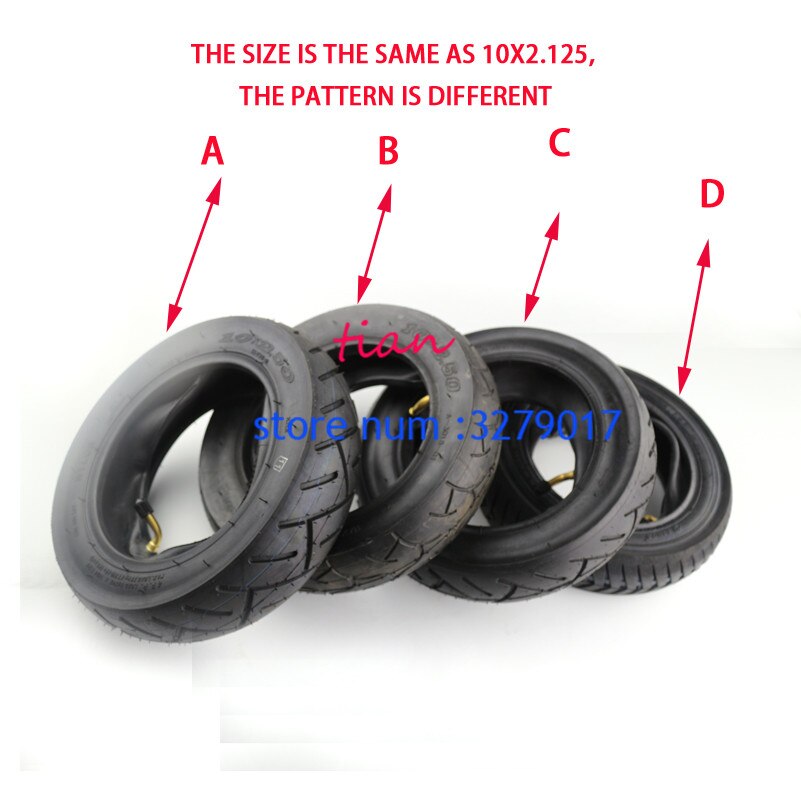 10 x 2 10 x 2.125 10 x 2.25 10 x 2.50 dæk 10 x 2/2.0/2.25/2.50 dæk slange dæk 10 x 2.125 hjul 10 x 2.50 hjul til el-scooter