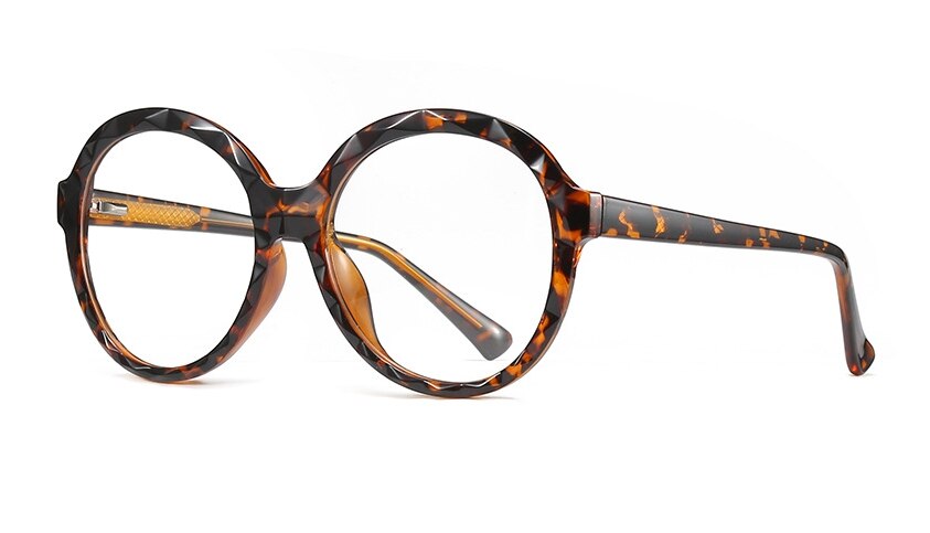 Lunettes en plastique titane pour femmes, monture ronde en cristal, coupe optique, à la , pour ordinateur, 47341: C2 leopard