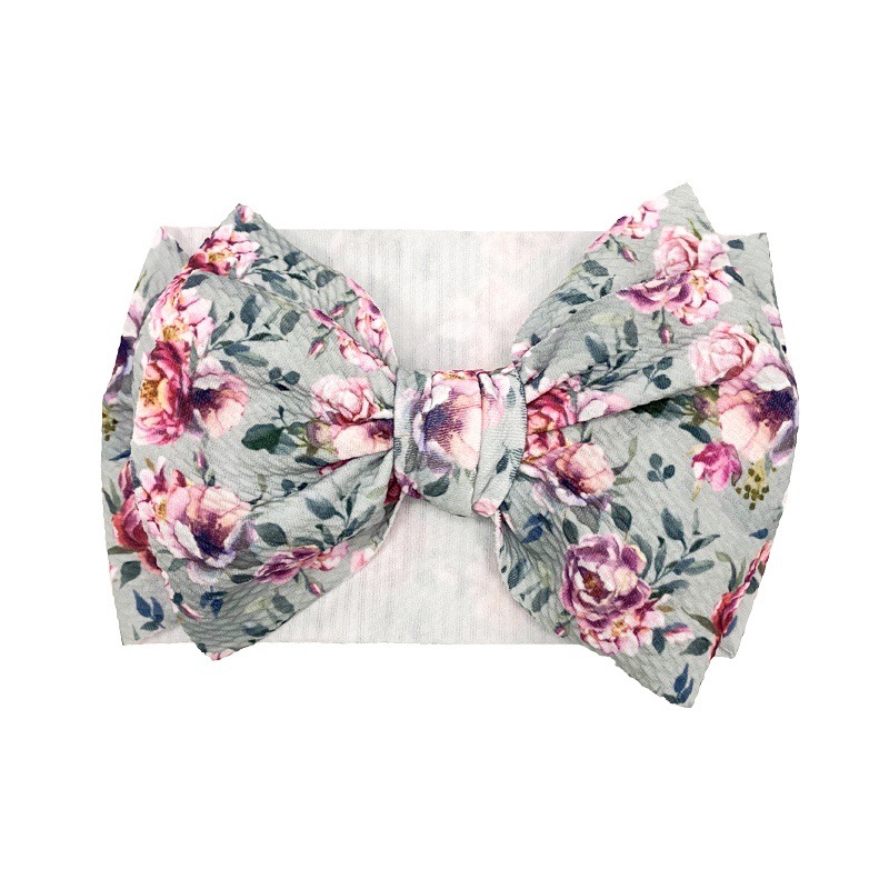 Lenço de cabeça estampado para crianças, europa e américa, acessórios para cabelo, arco grande, macio, elástico, acessórios para bebês: 16