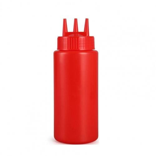 Bouteille de compression de chocolat avec capuchon en plastique gâteau décoration outil pain cuisson Dessert Condiment distributeur bouteille pour Dessert maison: Red 2