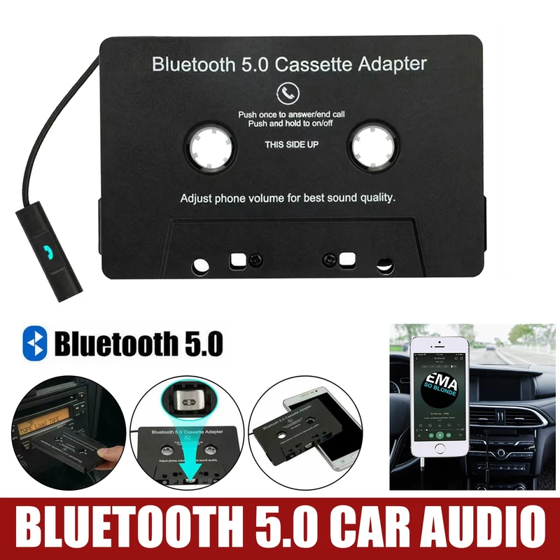 Adattatore Per Cassette Auto 3.5mm – Riproduci Musica Da Smartphone Su Stereo Vintage, Uscita 4 Canali, Connettore Placcato Oro