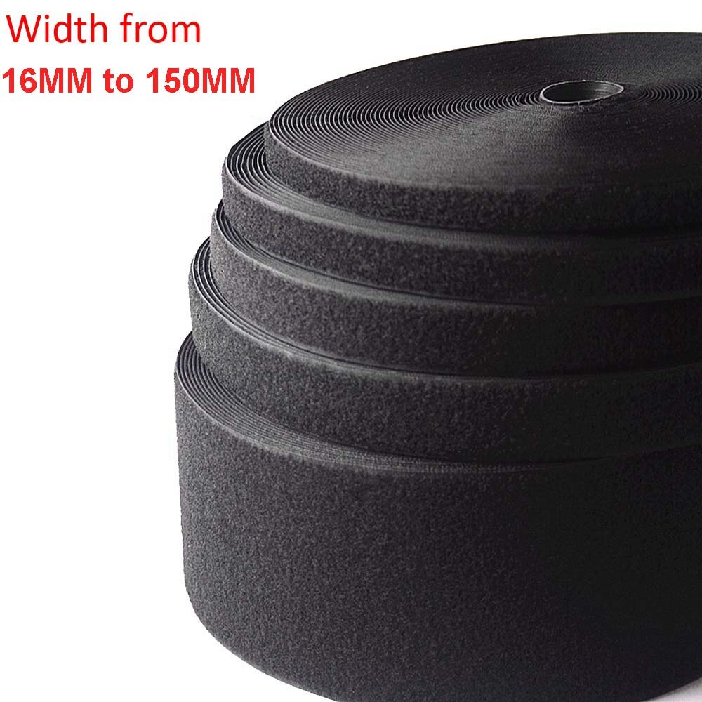 16mm to 150mm Width Black Hook and Loop Tape Sew On Not Self Adhesive Hook and Loop Tape