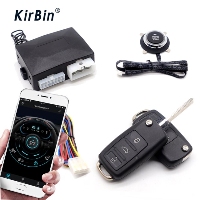 KirBin Car Ignition System With Security Protection,Car Central Locking And Remote Control,Start For Car With Start Stop Button: K1D