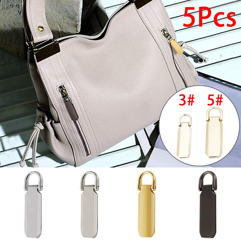 5pcs Detachable 3# 5# Metal Zipper Pullers for Zipper Sliders Head Zippers Repair Kits Zipper Pull Tab DIY Accessories