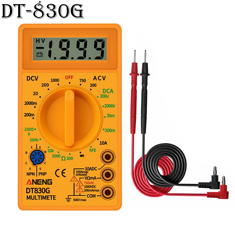 LCD Digital Multimeter M1 A830L Portable Multimeters Handheld Tester Intelligent Ammeter Voltmeter Ohmmeter With Test Lead: G