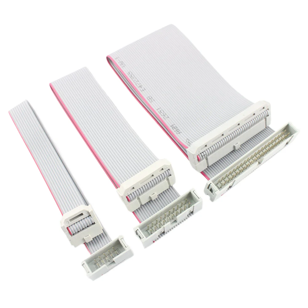 2.54mm- pitch  dc3 idc fc hun-til-han 8/10/14/16/20/26/30/34/40/50/64 -bens stik fladt bånddatakabellængde 10cm 20cm 30cm