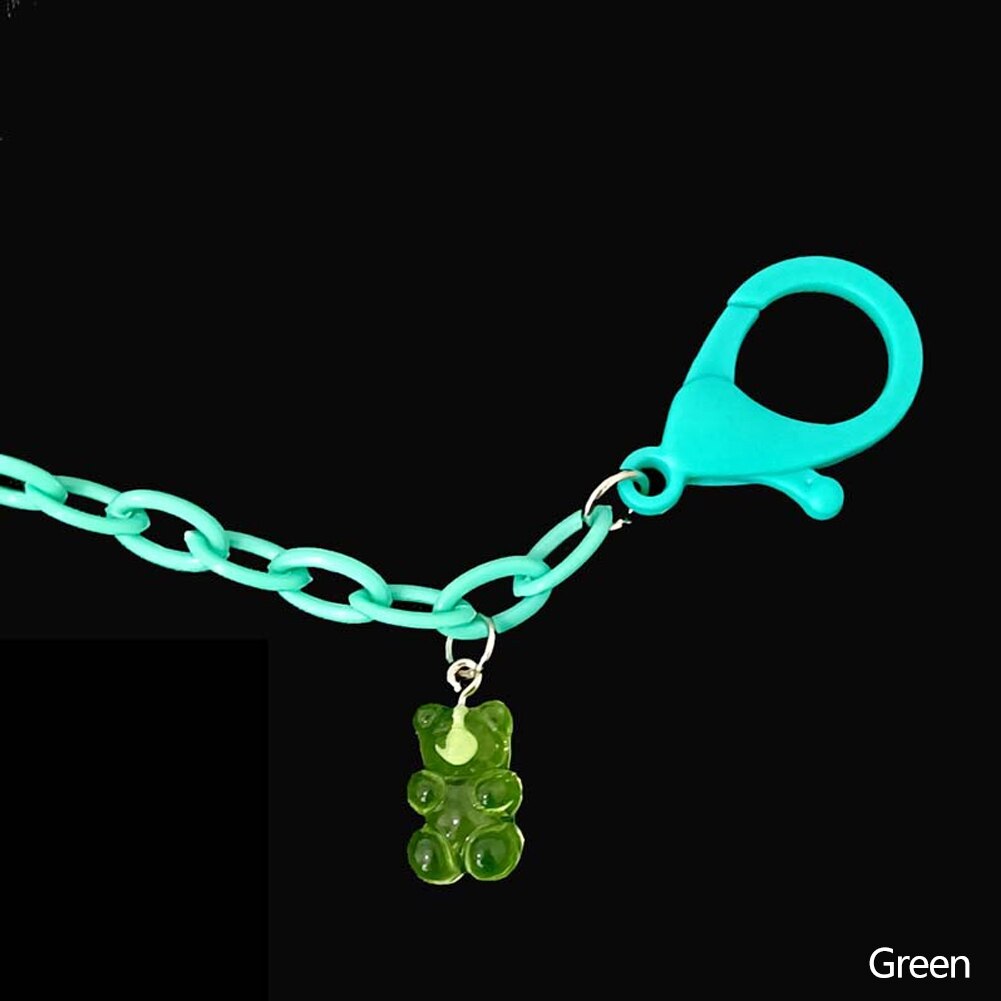 Candy Beer Handgemaakte Regenboog Kralen Vrouwen Girl Candy Kleur Kralen Masker Ketting Met Glazen Lanyard Anti-verloren Anti-strike